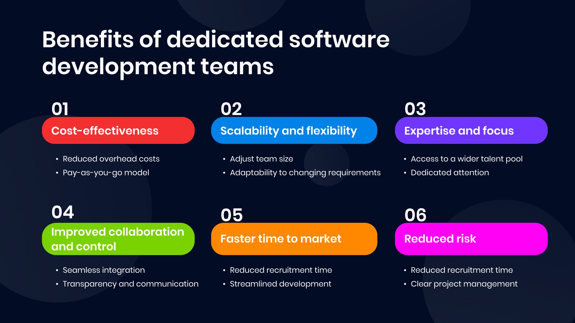 Benefits of dedicated software development teams