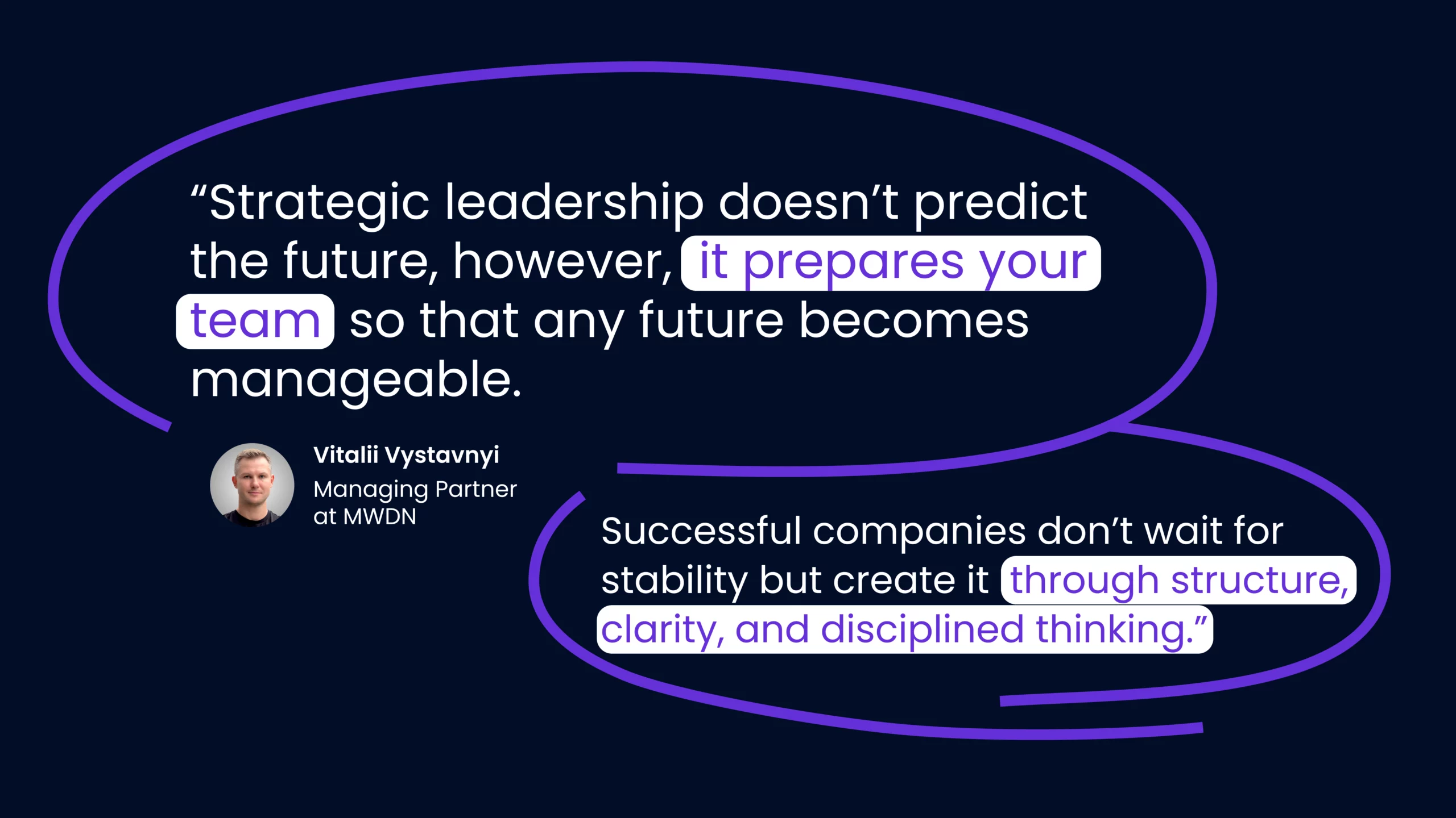 MWDN Managing Partner Vitalii Vystavnyi explains about Strategic leadership