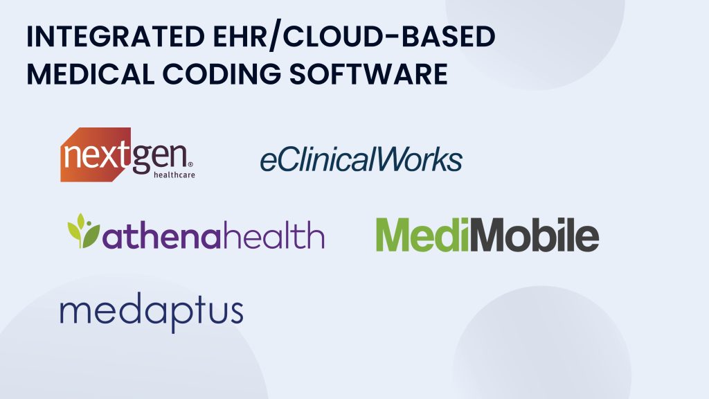 Integrated EHR/Cloud-based medical coding software 